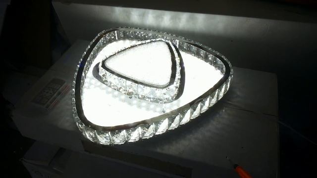 Хрустальный led светодиодный светильник 3 цвета свечения с диммером ! смотреть онлайн