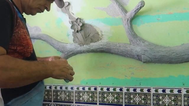 Как сделать дерево с цветами из арт бетона / Кора дерева из цемента смотреть онлайн