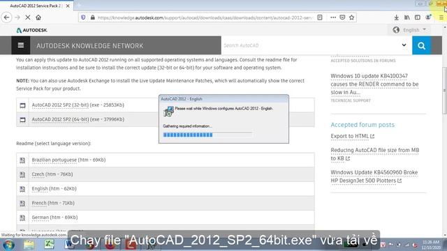 Hướng dẫn cập nhật bản vá lỗi cho Autodesk Autocad 64bit (Service pack) смотреть онлайн