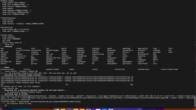 Home-Brew: Troubleshooting: brew install --verbose --debug FORMULA|CASK смотреть онлайн