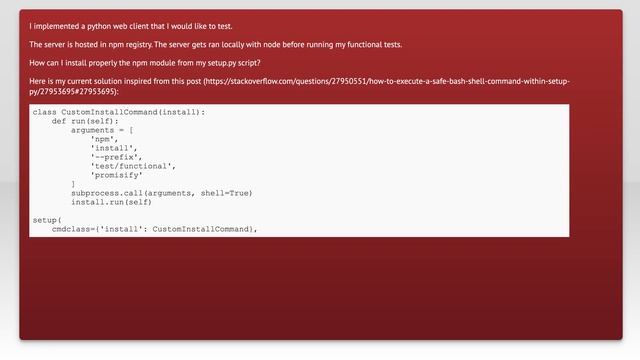 How setup.py install npm module? смотреть онлайн