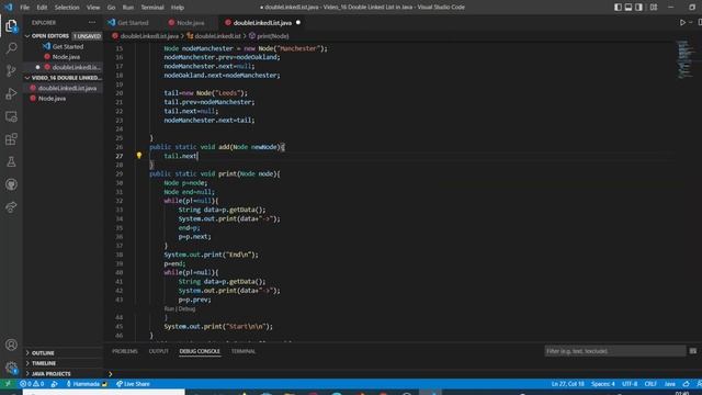 Data Structures Double Linked List part 2 Add a Node to the end in Java смотреть онлайн