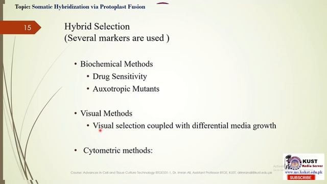 Somatic Hybridization via Protoplast Fusion || BTGE-531-1 || Lecture 09 || DR.Imran Ali смотреть онлайн