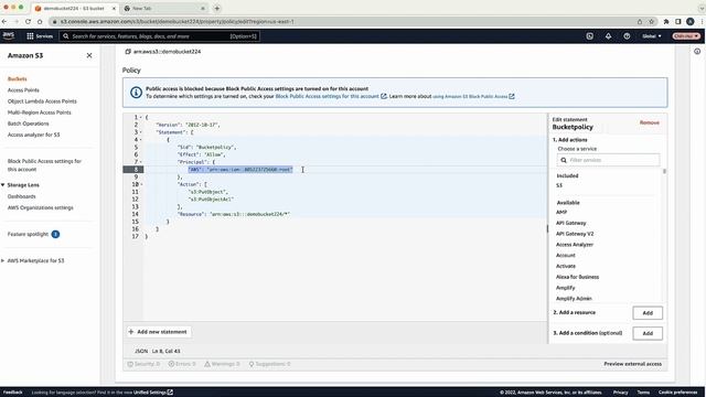 How do I fix the error "Error: Invalid principal in policy" when editing my S3 bucket’s policy? смотреть онлайн