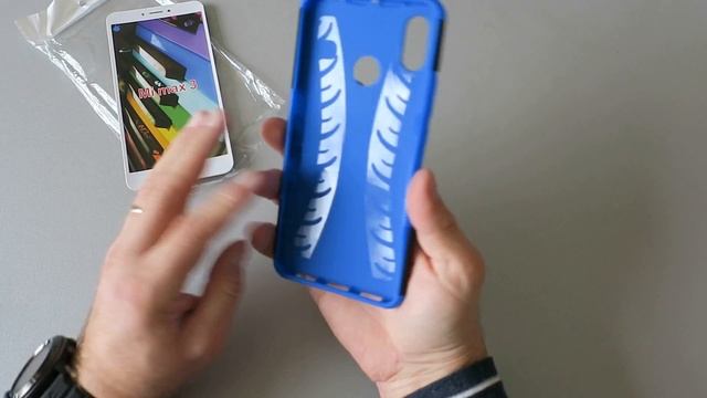 Shatter-resistant Stand Phone Case for Xiaomi Mi Max 3 - BLUE смотреть онлайн