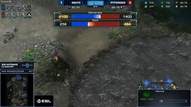 StarCraft 2 - Snute vs. PtitDrogo (ZvP) - IEM Katowice 2015 - EU Qualifier смотреть онлайн