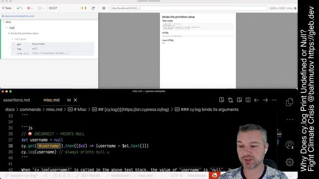 Why cy.log prints null or undefined смотреть онлайн