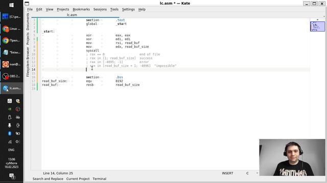 Практика 1: Hello world на ассемблере смотреть онлайн