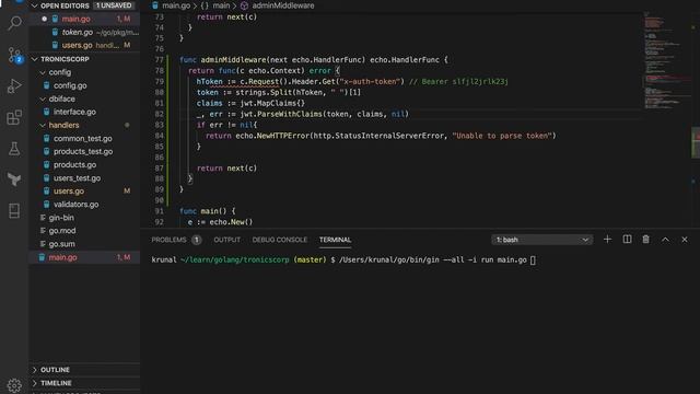 RESTful API in Golang using Echo - Role Based Authorization using JWT token смотреть онлайн