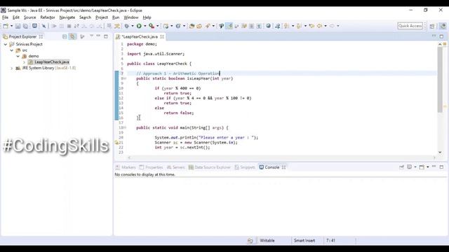 Program to check Leap Year in Java | Coding Skills смотреть онлайн