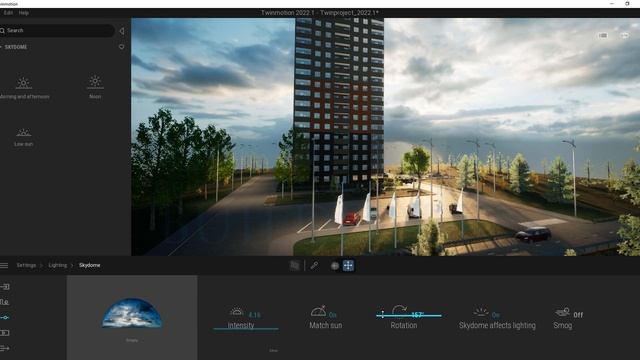 Skydome. Twinmotion 2022 -  новые текстуры неба!