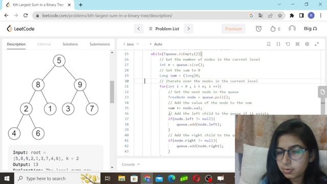 2583. Kth Largest Sum in a Binary Tree смотреть онлайн