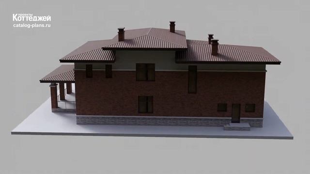 45-64ZGL - Проект двухэтажного дома из газобетона с террасой, в габаритах 20x14 метров смотреть онлайн