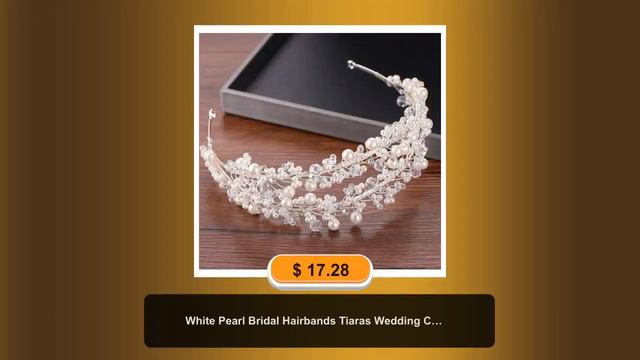 White Pearl Bridal Hairbands Tiaras Wedding Crown Headband For Bride Hair Jewelry Pearl Wedding H.. смотреть онлайн