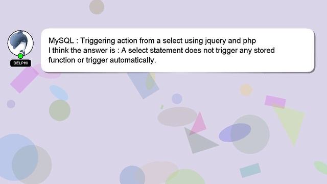 MySQL : Triggering action from a select using jquery and php смотреть онлайн