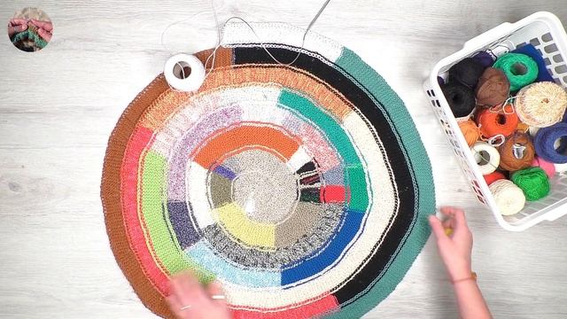 DIY Оригинальный круглый #плед спицами на 10 петлях. Продвижение смотреть онлайн