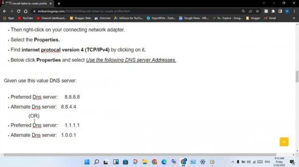 Minecraft failed to create profile - Fix