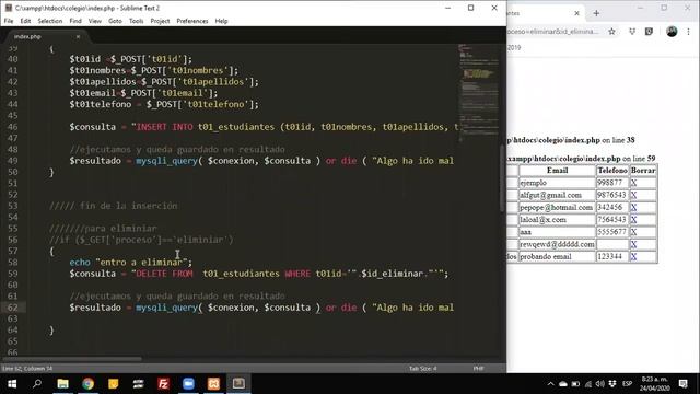 Clase Abril 24 - MODALIDAD 11 - ELIMINAR REGISTROS MYSQL PHP смотреть онлайн