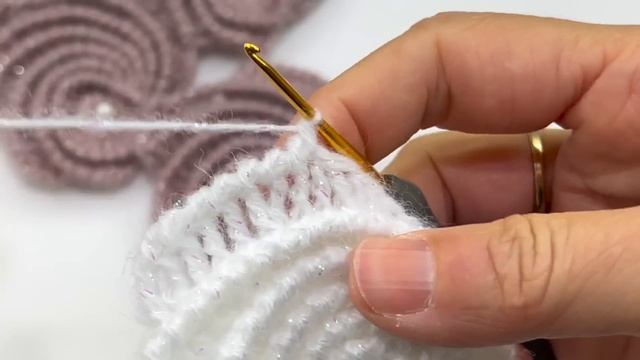 Görüntü Muhteşem... Yapımı çok Kolay ,İstiridye şal Modeli (yakın çekim, Ayrıntılı Anlatım)