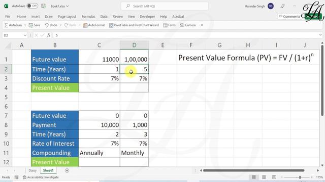 PV Formula in Excel | How to use PV formula to calculate Present Value | PV Function in Hindi смотреть онлайн
