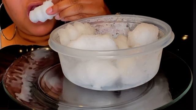 HIGHLIGHTED BY M.M.A. | DENSE FREEZER FROST DUMPLINGS | ICE EATING ASMR | #asmrice #iceeating