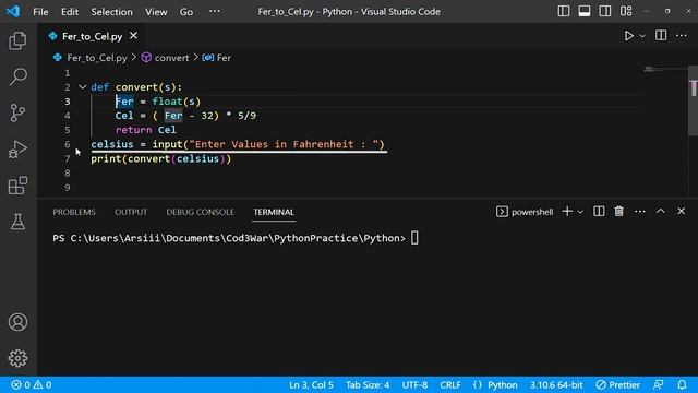 Python project Fahrenheit to Celsius Converter | Code explain 1 смотреть онлайн