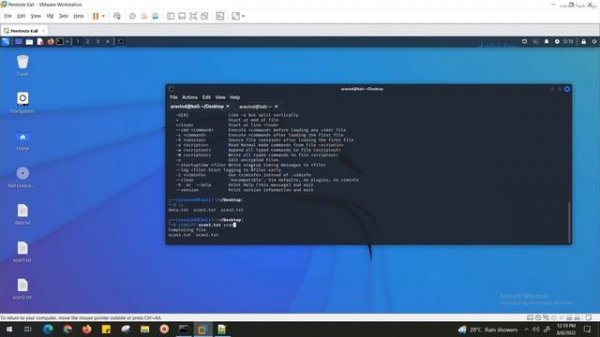 how to compare the two files with vimdiff command in kali linux
