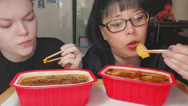 Мукбанг | Лапша китайская огненная,острая 🌶🌶🌶 | Обжор