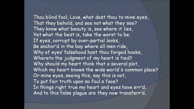 Sonnet 137 Blind Fool Love смотреть онлайн