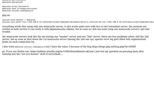 How to debug/fix a php/apache segmentation fault while using memcache (redundant) for session... смотреть онлайн