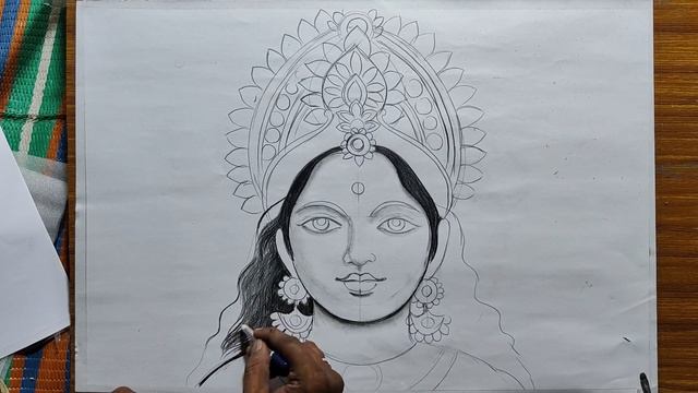 how to draw ma laxmi face easy pencil sketch step by step,laxmi thakur drawing,laxmi devi drawing, смотреть онлайн