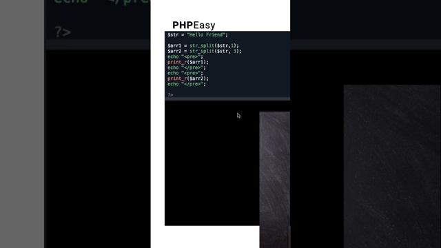 str_split PHP function смотреть онлайн