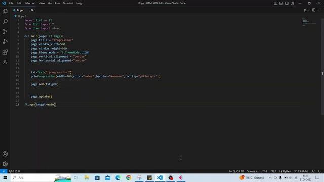 Flet: Progress Bar {Yüklenme Çubuğu}|Build Flutter Apps in Python |Python ile Flutter Uygulaması Ya смотреть онлайн
