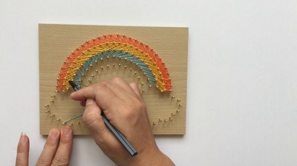 Радужные облака-Стринг арт-Изготовление вручную