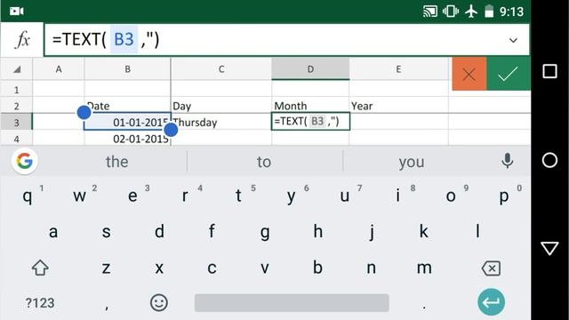 EIA 01 CONVERT DATE IN DAY,MONTH,YEAR USING IN EXCEL ANDROID смотреть онлайн