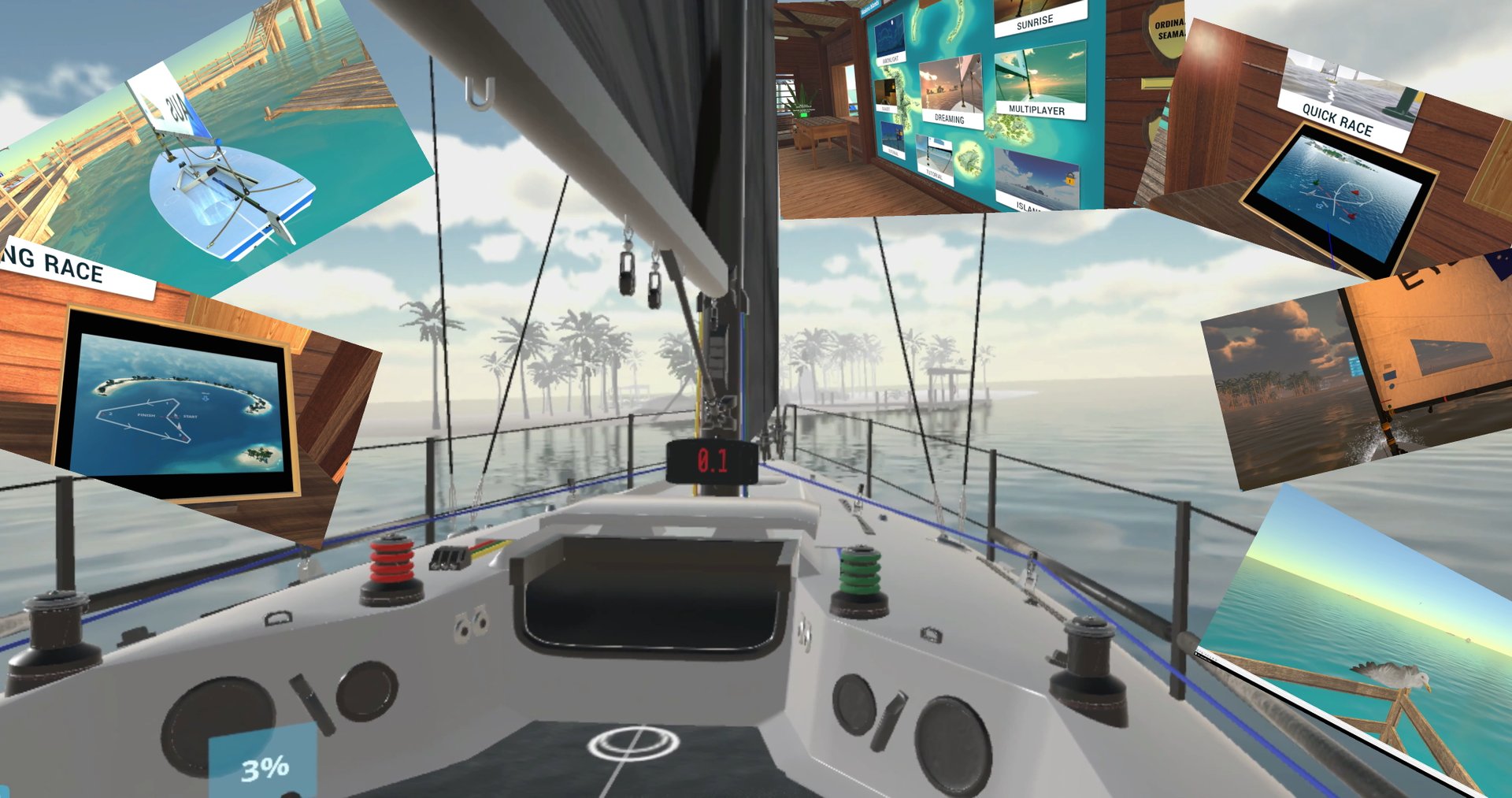 Парусная регата.Виртуальный симулятор.Regatta.The sailing game.VR смотреть онлайн