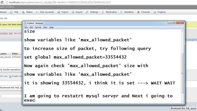 How to change max allowed packet size for mysql смотреть онлайн