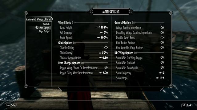 Animated Wings Ultimate Update  Flying  SkyrimMod 스카이림 모드  비행