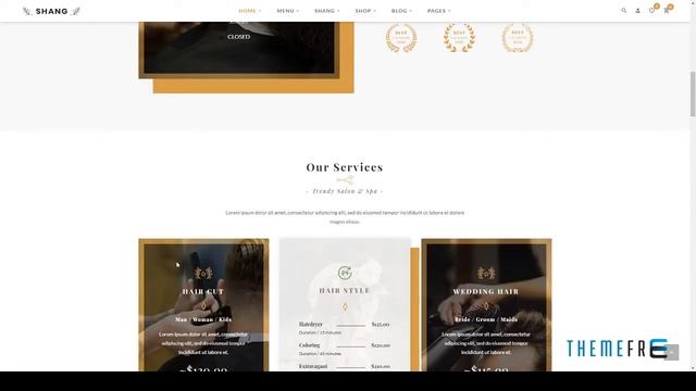 Shang - Hair Salon amp Barber Shop WordPress theme смотреть онлайн