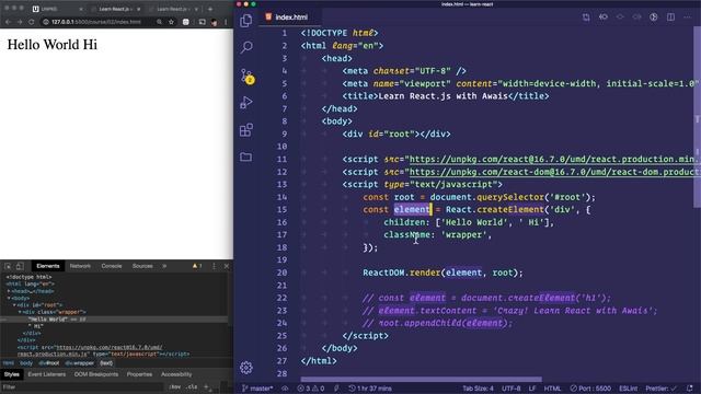 React Create Element | Learn React with Awais смотреть онлайн