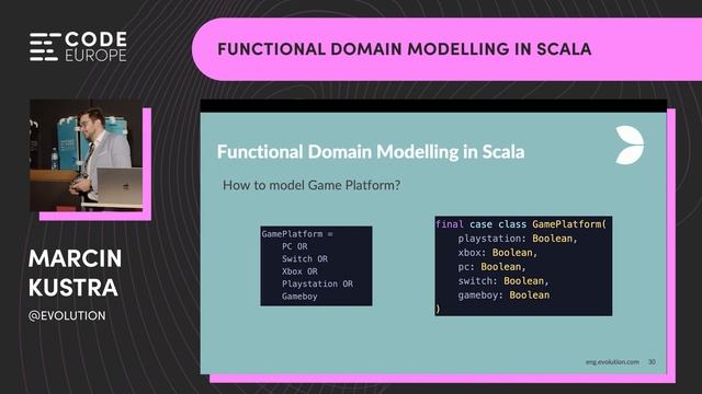 "Functional Domain Modelling in Scala" by Marcin Kustra at Code Europe 2022 in Warsaw смотреть онлайн