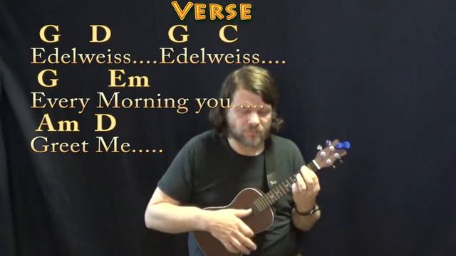 Edelweiss (The Sound of Music) Ukulele Cover Lesson in G with Chords/Lyrics смотреть онлайн