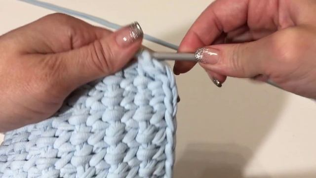 Салфетка из трикотажной пряжи | Квадрат крючком смотреть онлайн