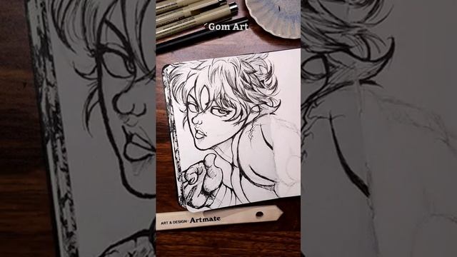 [ASMR] Drawing BAKI HANMA - Baki Hanma (Real Time)
