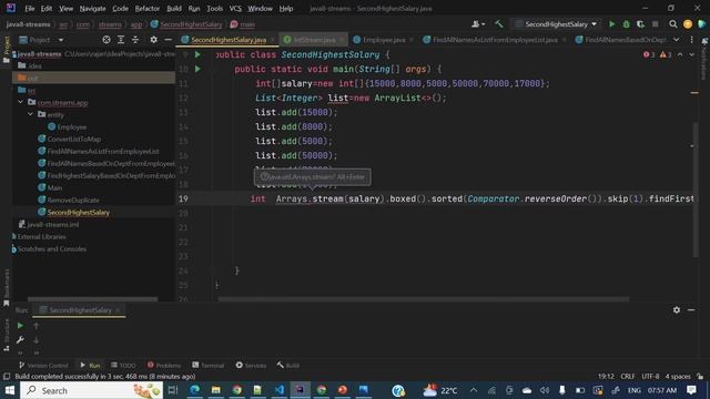 Find the second highest salary using Java8 streams смотреть онлайн