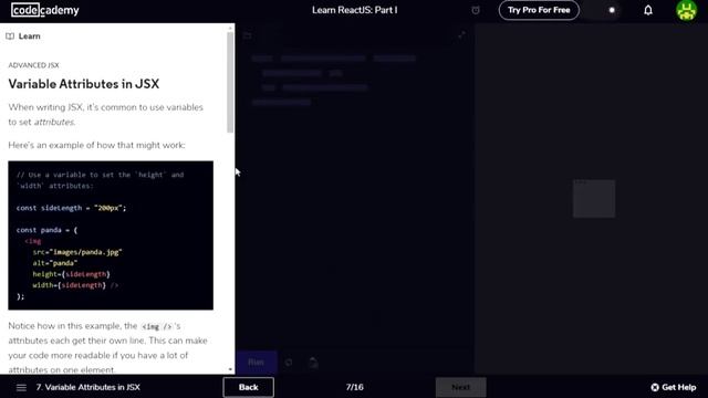Advanced JSX part1 - Learn ReactJS: Part I - Codecademy смотреть онлайн
