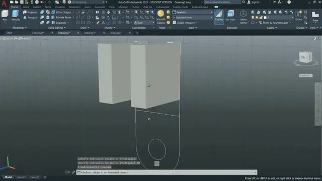 #11 AutoCAD 3D Practice Exercise -12 in Telugu for beginners || incomplete Drawing || смотреть онлайн