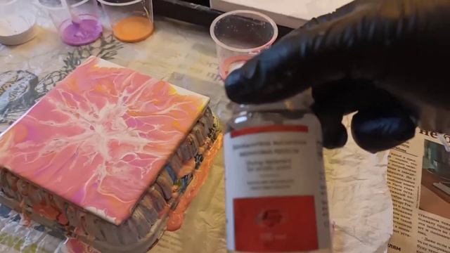 Рисую ртом! Эксперемент, Замедлитель высыхания, как активатор в акриловой заливке. смотреть онлайн
