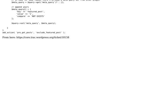 Wordpress: Exclude posts from main loop based on meta value смотреть онлайн