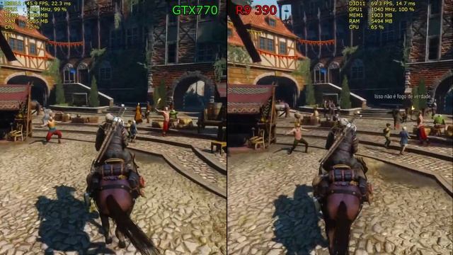 Witcher 3 - R9 390 vs GTX770 1080p Custom Quality смотреть онлайн